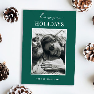 Cartes Pour Fêtes Annuelles Joyeuses fêtes Photo de Noël verte moderne