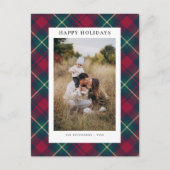 Cartes Pour Fêtes Annuelles Joyeuses Fêtes Photo Fun Classique Plaid Moderne (Devant)