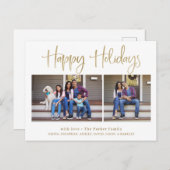 Cartes Pour Fêtes Annuelles Joyeuses fêtes | Photo Gold Two moderne (Devant / Derrière)