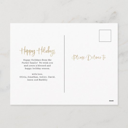 Cartes Pour Fêtes Annuelles Joyeuses fêtes | Photo Gold Two moderne (Dos)