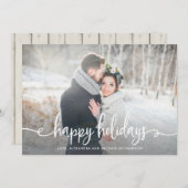 Cartes Pour Fêtes Annuelles Joyeuses fêtes | Photo Rustique moderne (Devant / Derrière)