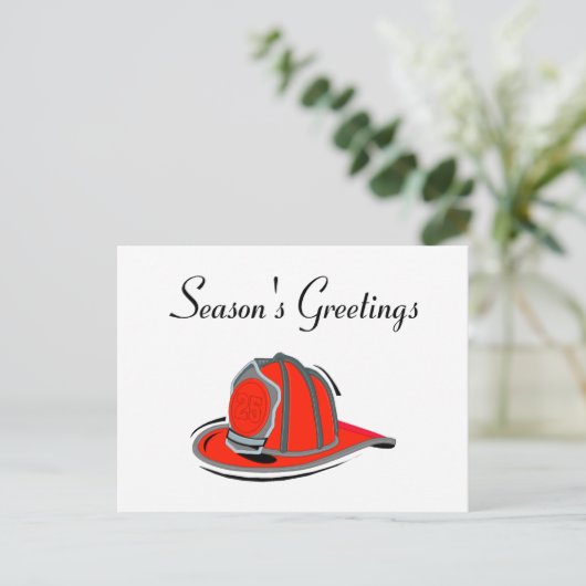 Cartes Pour Fêtes Annuelles Joyeuses Fêtes pompier (Debout devant)