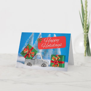 Cartes Pour Fêtes Annuelles Joyeuses Fêtes Pour Tout Camion Jouet Avec Cadeaux