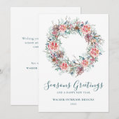 Cartes Pour Fêtes Annuelles Joyeuses Fêtes professionnels Noël (Devant / Derrière)