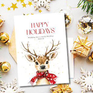 Cartes Pour Fêtes Annuelles Joyeuses Fêtes Renne de Noël en Bois hivernal