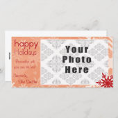 Cartes Pour Fêtes Annuelles Joyeuses fêtes Rouge Thème Snowflake (Devant / Derrière)