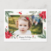 Cartes Pour Fêtes Annuelles Joyeuses Fêtes Rouge Vert Botanique Photo Collage (Devant)