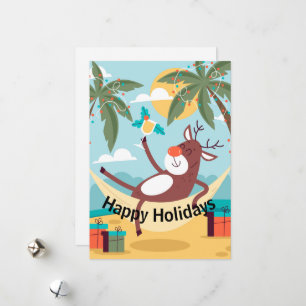 Cartes Pour Fêtes Annuelles Joyeuses Fêtes Rudolph Tropical