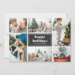 Cartes Pour Fêtes Annuelles Joyeuses fêtes Rustic Chalkboard Photo Collage<br><div class="desc">Joyeuses fêtes ! Envoyez vos voeux et vos salutations de vacances avec ce carte photo de vacances rustique et élégant. Il présente une typographie rétro audacieuse avec des bandes diagonales motif sur faux tableau de bord. Personnalisez en ajoutant vos photos, salutation, noms et autres détails préférés. Les textes sont entièrement...</div>