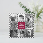 Cartes Pour Fêtes Annuelles Joyeuses fêtes Rustique noir blanc photo Collage (Debout devant)