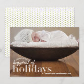 Cartes Pour Fêtes Annuelles Joyeuses fêtes | Salutation photo de vacances (Devant / Derrière)