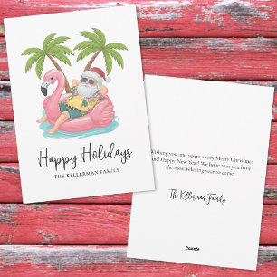 Cartes Pour Fêtes Annuelles Joyeuses Fêtes Santa Plage Tropicale Noël