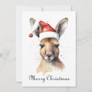 Cartes Pour Fêtes Annuelles Joyeuses Fêtes sautantes, Kangourou de Noël person