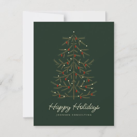 Cartes Pour Fêtes Annuelles Joyeuses Fêtes Simple Arbre de Noël Moderne (Devant)