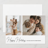 Cartes Pour Fêtes Annuelles Joyeuses Fêtes Simplement Moderne Écriture 2 Photo (Devant / Derrière)