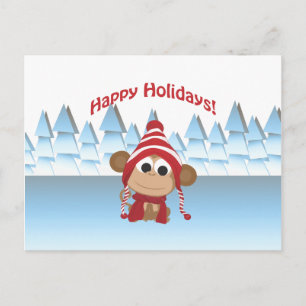 Cartes Pour Fêtes Annuelles Joyeuses fêtes ! Singe d'hiver
