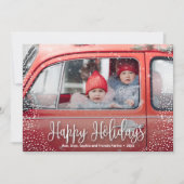 Cartes Pour Fêtes Annuelles Joyeuses fêtes Snowflake Photo (Devant)