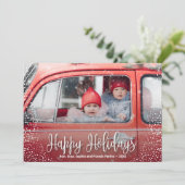 Cartes Pour Fêtes Annuelles Joyeuses fêtes Snowflake Photo (Debout devant)