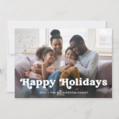 Cartes Pour Fêtes Annuelles Joyeuses fêtes | Superposition photo Boho simple (Devant)