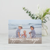 Cartes Pour Fêtes Annuelles Joyeuses fêtes tendance manuscrit script photo (Debout devant)