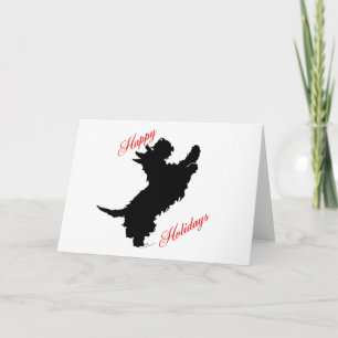 Cartes Pour Fêtes Annuelles Joyeuses Fêtes Terrier Écossais