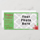 Cartes Pour Fêtes Annuelles Joyeuses fêtes Thème Green/Red Snowflake (Devant / Derrière)