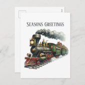 Cartes Pour Fêtes Annuelles Joyeuses Fêtes train ajouter un message (Devant / Derrière)