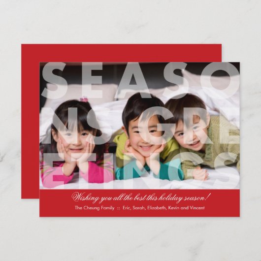 Cartes Pour Fêtes Annuelles Joyeuses Fêtes transparents en rouge (Devant / Derrière)