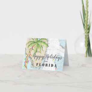 Cartes Pour Fêtes Annuelles Joyeuses Fêtes Tropicales et Nautiques de Floride