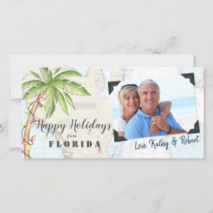Cartes Pour Fêtes Annuelles Joyeuses Fêtes Tropicales Maritimes de Floride