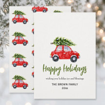 Joyeuses Fêtes Voiture de Noël avec Arbre