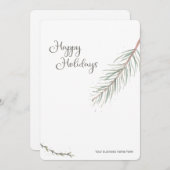 Cartes Pour Fêtes Annuelles Joyeuses Fêtes Votre Nom D'Entreprise Personnalisé (Devant / Derrière)