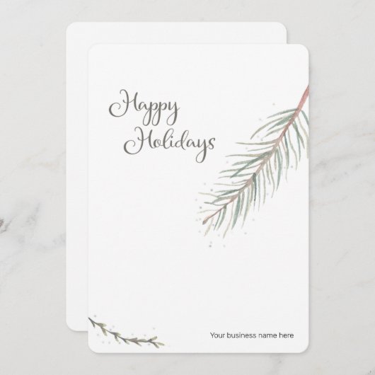 Cartes Pour Fêtes Annuelles Joyeuses Fêtes Votre Nom D'Entreprise Personnalisé (Devant / Derrière)