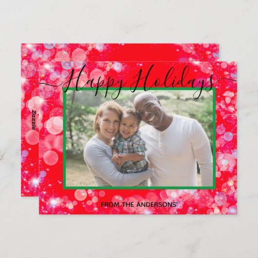 Cartes Pour Fêtes Annuelles Joyeuses Fêtes votre photo et message personnalisé (Devant / Derrière)