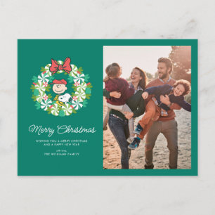 Cartes Pour Fêtes Annuelles Joyeuses fêtes   Wreath de bonbon de menthe poivré