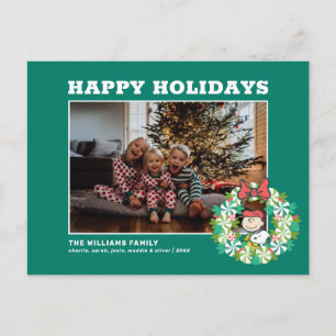 Cartes Pour Fêtes Annuelles Joyeuses fêtes   Wreath de bonbon de menthe poivré