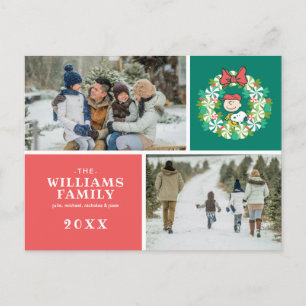 Cartes Pour Fêtes Annuelles Joyeuses fêtes   Wreath de bonbon de menthe poivré