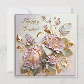 Cartes Pour Fêtes Annuelles Joyeuses fleurs florales de Pâques (Devant)