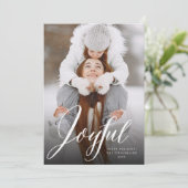 Cartes Pour Fêtes Annuelles Joyeuses flingues blanc Script de Noël classique P (Debout devant)