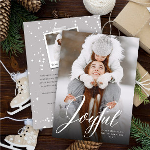 Cartes Pour Fêtes Annuelles Joyeuses flingues blanc Script de Noël classique P