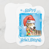 Cartes Pour Fêtes Annuelles Joyeuses Howlidays Lévrier (Devant / Derrière)