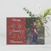 Cartes Pour Fêtes Annuelles Joyeuses infirmières Noël (Debout devant)