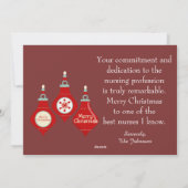 Cartes Pour Fêtes Annuelles Joyeuses infirmières Noël (Dos)