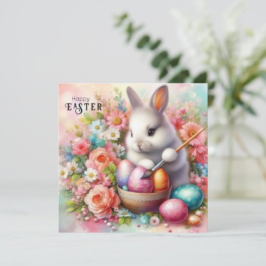 Cartes Pour Fêtes Annuelles Joyeuses Pâques (Debout devant)