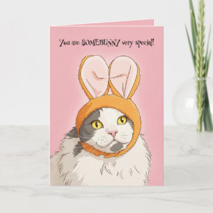 Cartes Pour Fêtes Annuelles Joyeuses Pâques à tout joli chat dans les oreilles
