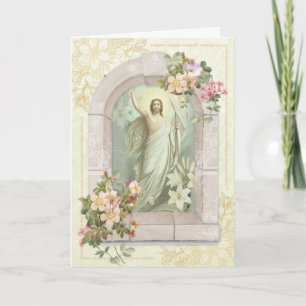Cartes Pour Fêtes Annuelles Joyeuses Pâques Bénédictions Prière Résurrection V