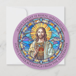 Cartes Pour Fêtes Annuelles Joyeuses Pâques Bénédictions Résurrection Religieu