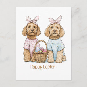 Cartes Pour Fêtes Annuelles Joyeuses Pâques Chiens Goldendoodle