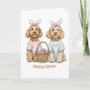 Cartes Pour Fêtes Annuelles Joyeuses Pâques Chiens Goldendoodle