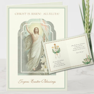 Cartes Pour Fêtes Annuelles Joyeuses Pâques Christ est Ressuscité Prière 
